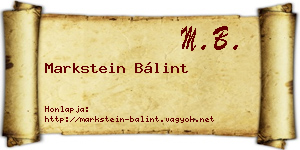 Markstein Bálint névjegykártya